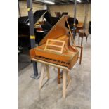 A & A Turner (c1970s) A single manual harpsichord in a beech case on turned legs.