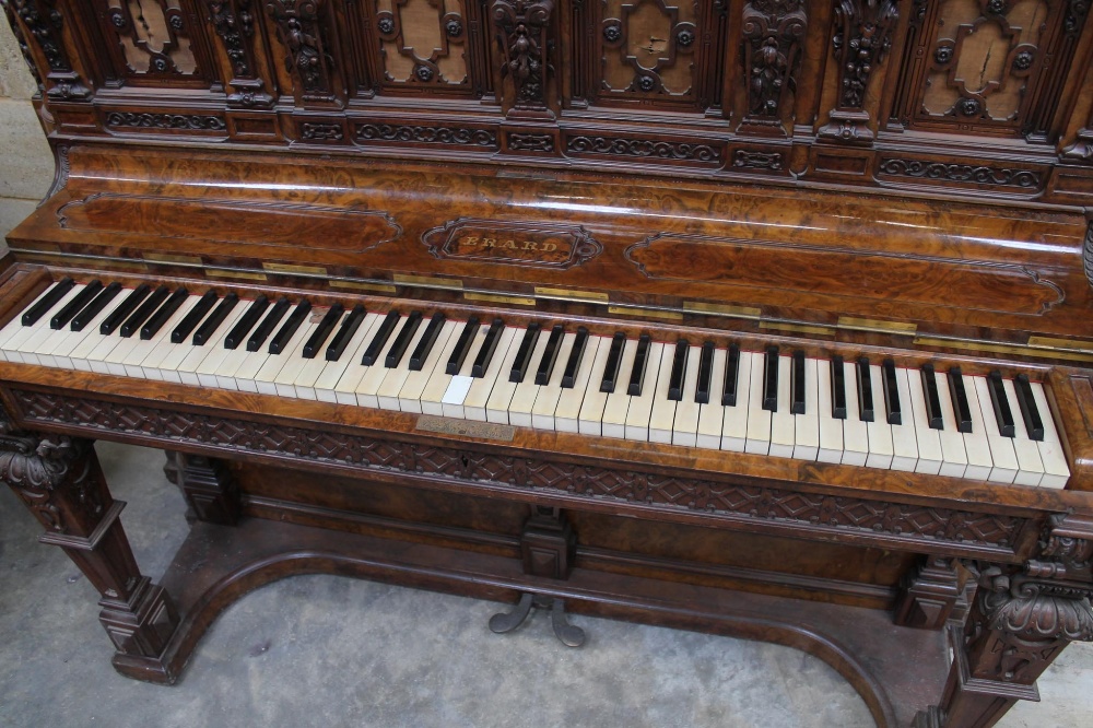 Erard (c1850) An Elizabethan New Patent Grand Oblique upright Pianoforte in a Gothic style carved - Image 2 of 3