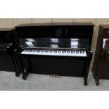 Kawai (c1997) A 120cm Model HA-30 upright piano in a bright ebonised case.