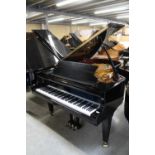 Schimmel (c1983) A 6ft 10in Model 208 grand piano in a bright ebonised case on square tapered legs.