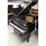 Yamaha (c1964) A 6ft 1in Model G3 grand piano in a bright ebonised case on square tapered legs;