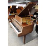 Weinbach by Petrof (c1990) A 5ft 9in grand piano in a light mahogany case on square tapered legs.