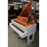 Bechstein No 133089 (c1927) A 5ft 6in Model L grand piano in a bright white and orange lacquered