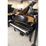 Kawai (c2007) A 5ft 10in Model SK2 Shigeru grand piano in a bright ebonised case on square tapered
