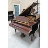 Bechstein (c1978) A 6ft 7in Model B grand piano in a bright mahogany case on square tapered legs.