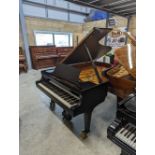 Steinway (c1985) A 6ft 11in Model B grand piano in a satin ebonised case on square tapered legs.