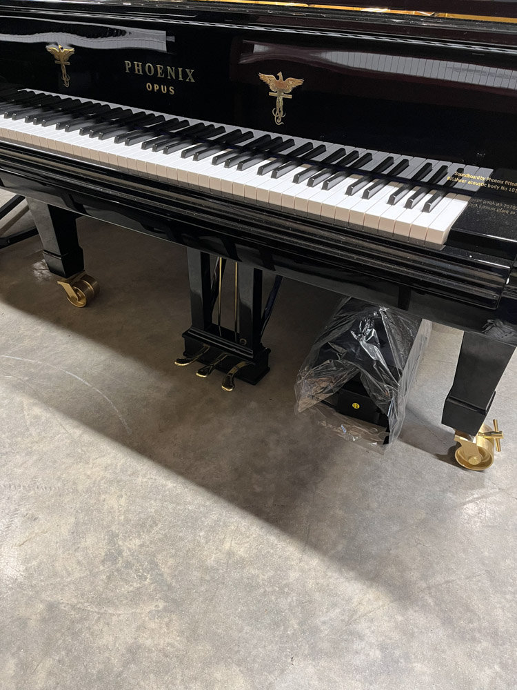 Blüthner Phoenix (1920) A 9ft concert grand piano in a bright ebonised case on square tapered - Image 3 of 9