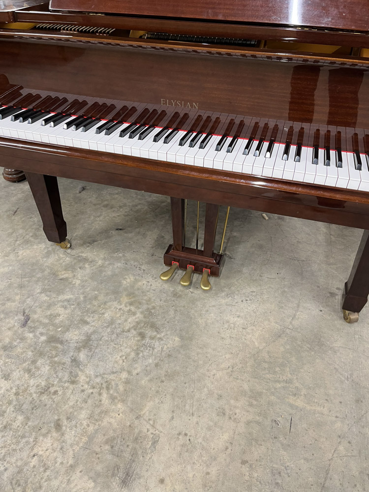 Elysian (c1991) A 6ft grand piano in a bright mahogany case on square tapered legs; together with - Image 3 of 8