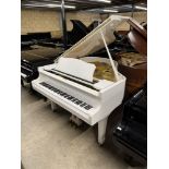 Yamaha (c1990) A 5ft 3in Model G1 grand piano in a bright white case on square tapered legs.