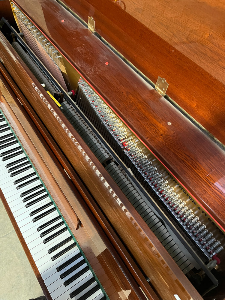 Monington and Weston (c2000) An upright piano in a traditional bright mahogany case. - Image 4 of 4