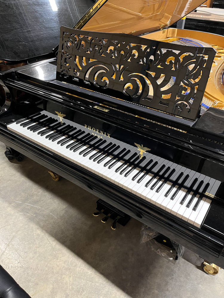 Blüthner Phoenix (1920) A 9ft concert grand piano in a bright ebonised case on square tapered - Image 2 of 9