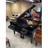 Steinway (c1984) A 5ft 1in Model S grand piano in a bright ebonised case on square tapered legs;