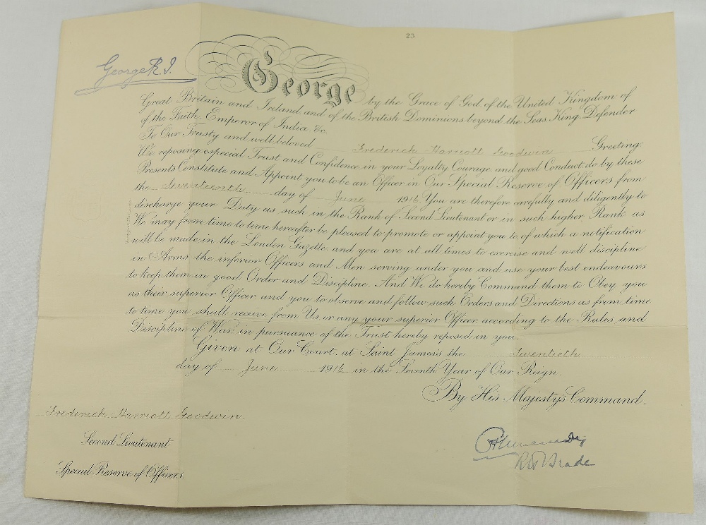 Items relating to Lieutenant Frederick Harriott Goodwin of the Special Reserve of Officers Royal - Image 3 of 11