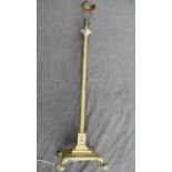 An early 20th century brass telescopic Corinthian column standard lamp,