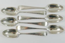 A set of four George III Scottish silver old English pattern dessert spoons, Edinburgh 1804,