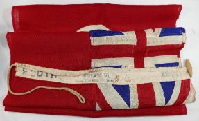 A Tanganyikan flag (1916-1961), stamped '2 BDTHS Porter Bros Ltd Kings Dock Mill Liverpool 1930',
