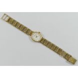 A ladies 9 carat gold Rotary bracelet watch, Birmingham 1995, the oval face with baton numerals,