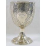 A George III silver pedestal trophy cup, London 1807,
