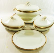 A Bishop and Stonier pottery part dinner service, retailed by Waring and Gillow Ltd,