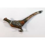 A small cold painted bronze figure of a pheasant, 11.