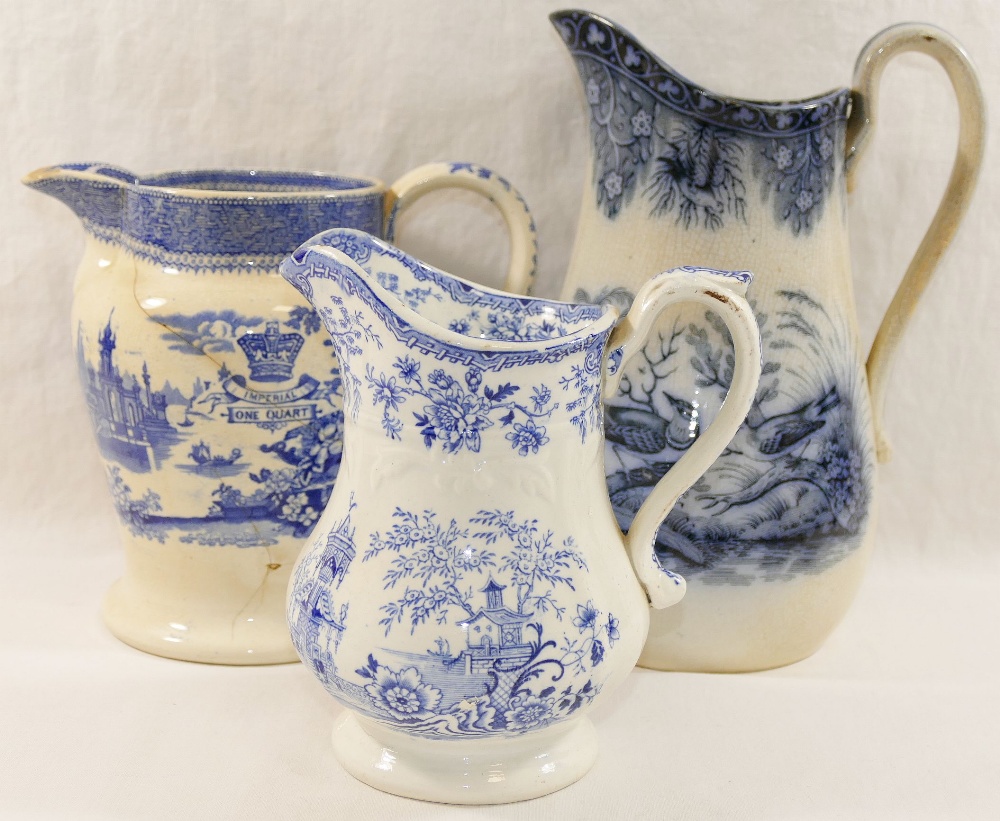 A collection of 6 pottery jugs including Llanelly Pottery belonging to the late Dilys Jenkins,