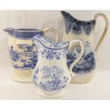 A collection of 6 pottery jugs including Llanelly Pottery belonging to the late Dilys Jenkins,
