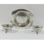 An Art Deco silver ashtray, Birmingham 1936, 8.