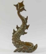 A small bronze of a fish, 13cm high,