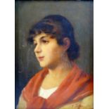 Vittorio Tessari (1860 - c1940), portrait of a senorita, oil on panel, signed 'V.