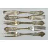 A Edwardian part set of Queens pattern silver cutlery, London 1903 by W Hutton and Sons Ltd,