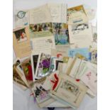 A collection of approximately 100 early 20th century and later greetings and other cards including