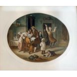 Two 19th Century oval Le Blond prints entitled 'The Cherry Seller' and 'Good News',