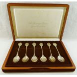 A set of six Franklin Mint silver jubilee presentation silver teaspoons,