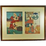 Utagawa Kunisada/Toyokuni III (1789-1865), four Japanese wood block prints of Kabuki,each 35.
