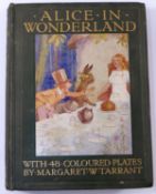 'Alice in Wonderland' by Lewis Carroll with 48 colour plates by Margaret W Tarrant, second edition,