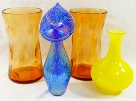 A Heron Glass jack-in-the-pulpit iridescent glass vase, 19.