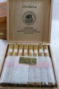 A box of 25 John Aylesbury Santo Domingo Churchill cigars, all individually cellophane wrapped,