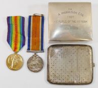 A WWI medal group awarded to Reverend A Morrison comprised of a British War Medal and the Victory