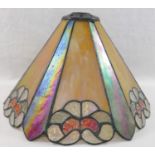 Two Tiffany style lead light glass ceiling light shades,