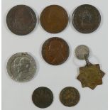 A George III 1797 cartwheel penny, a George III 1806 copper penny,