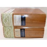 Two boxes of 25 Ashton Churchill cigars, housed in wooden boxes, one unopened,