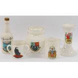 A collection of crested china, including a Vienna City of London teaset, a Willow Art Eton vase,