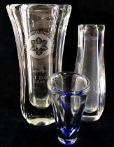 A small Dutch glass vase by Max Verboeket of Maastricht, signed to foot rim, 13.