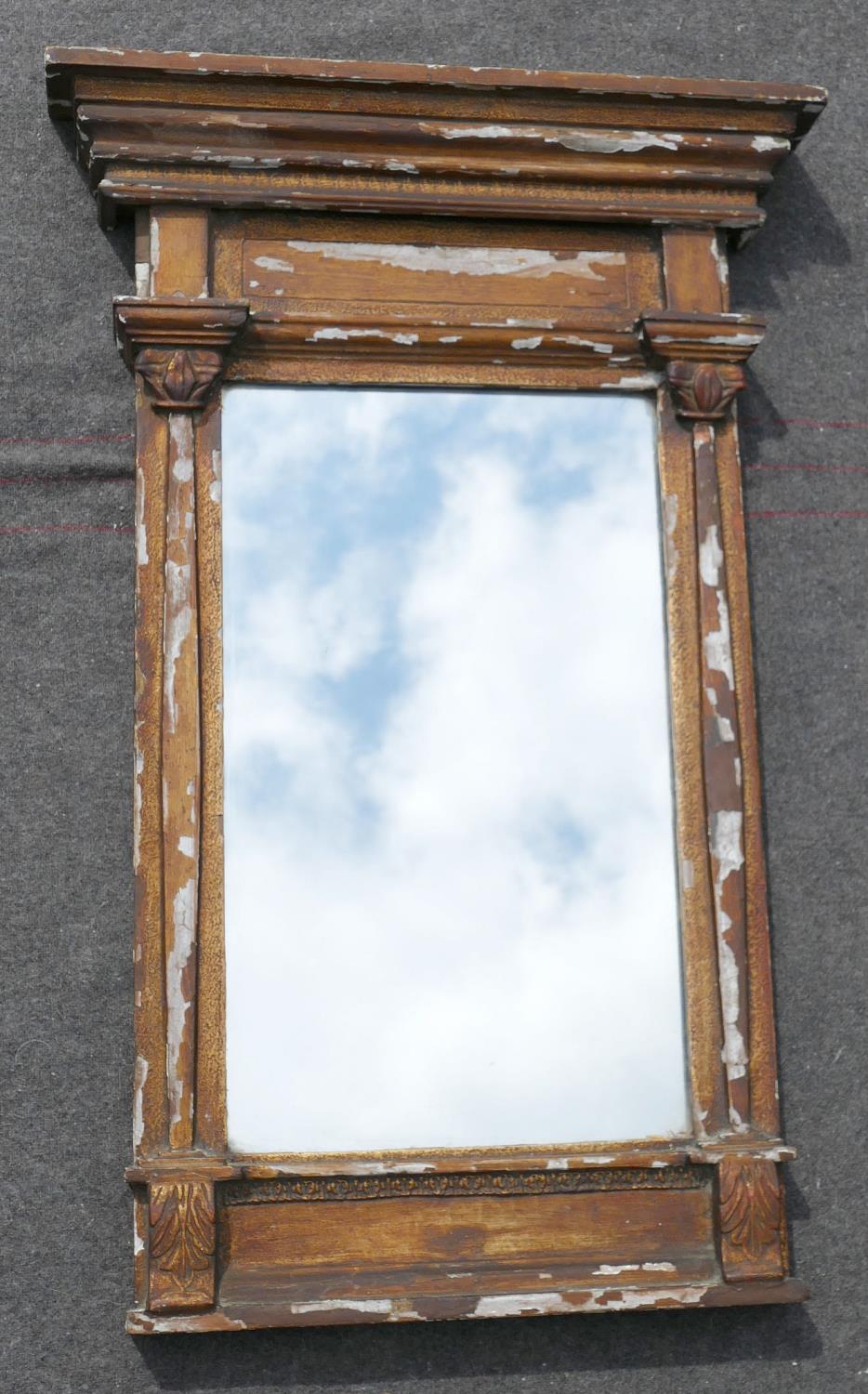 A 19th century rectangular giltwood framed wall mirror,