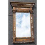 A 19th century rectangular giltwood framed wall mirror,