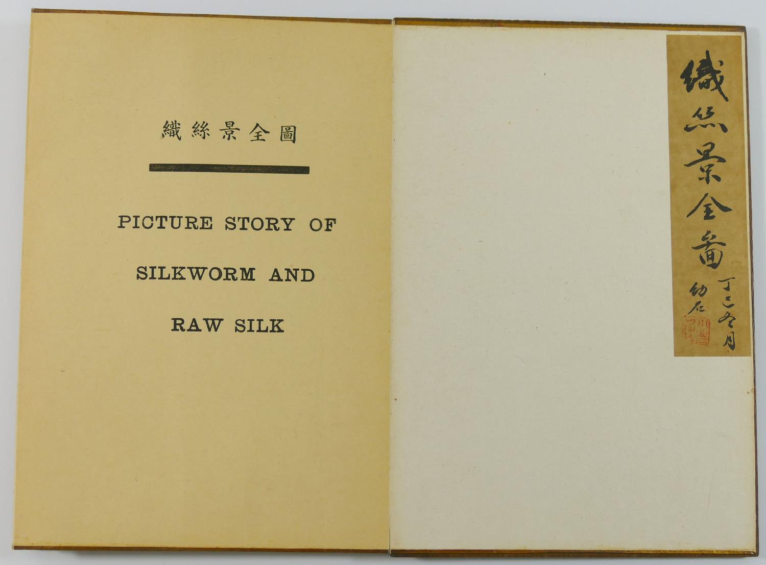 'Picture Story of Silkworm and Raw Silk', a Chinese accordion book, with wooden boards, - Image 2 of 3