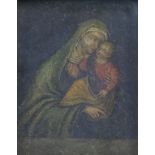 Possibly 17th century Flemish, oil on copper panel, Madonna and Child, 13.5cm x 10.