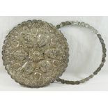 A large 19th century Indian silver lid and mount,