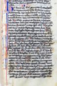 A late 13th/early 14th century page from a latin biblical manuscript,