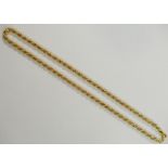 An Italian bi-colour rope twist necklace, stamped '750', 51.5cm long, 29.